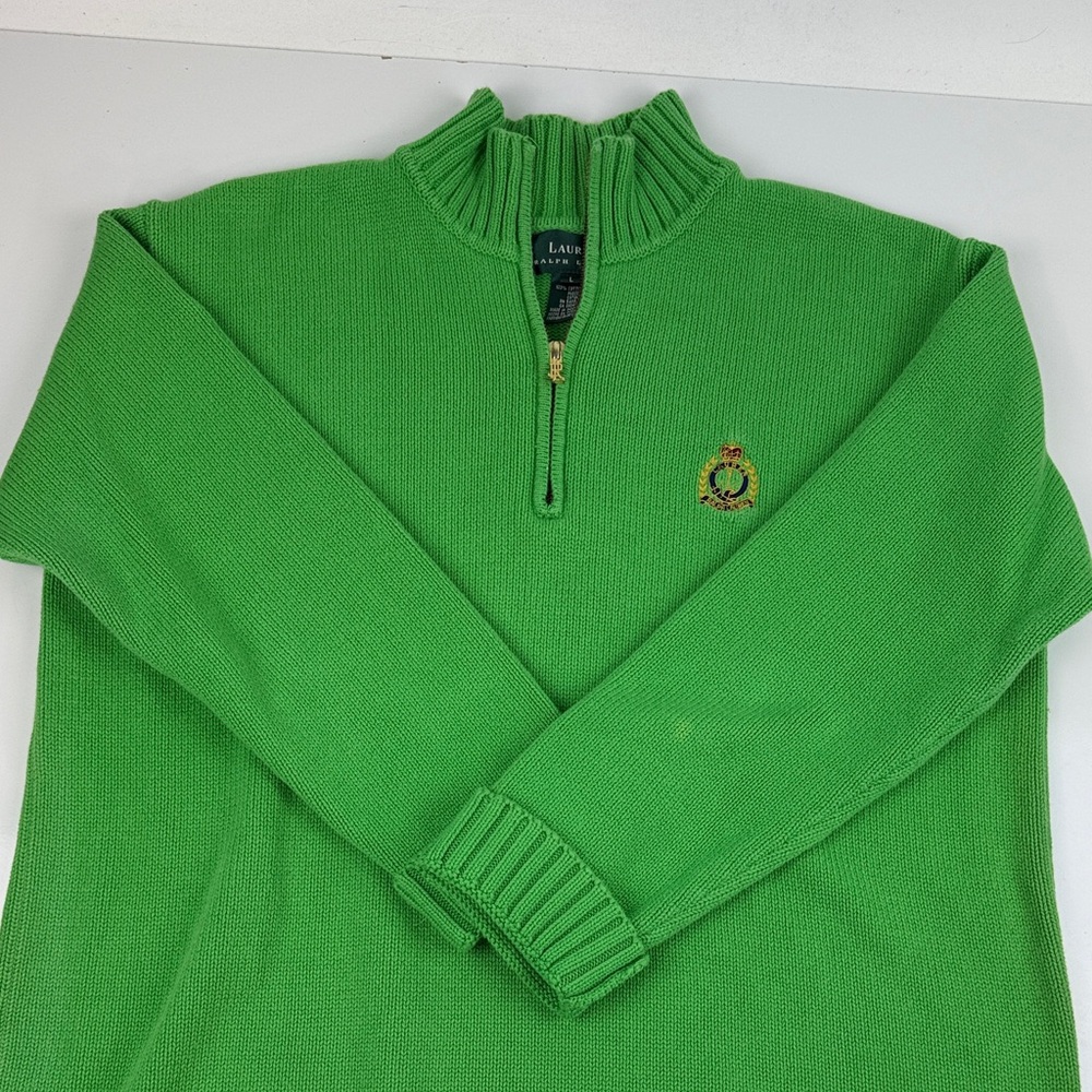 Ralph Lauren Green Half-Zip Sweater